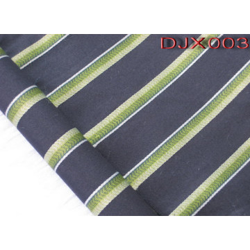 Зеленый/черный полосы стойкие складки полиэстер хлопок ткани рубашек